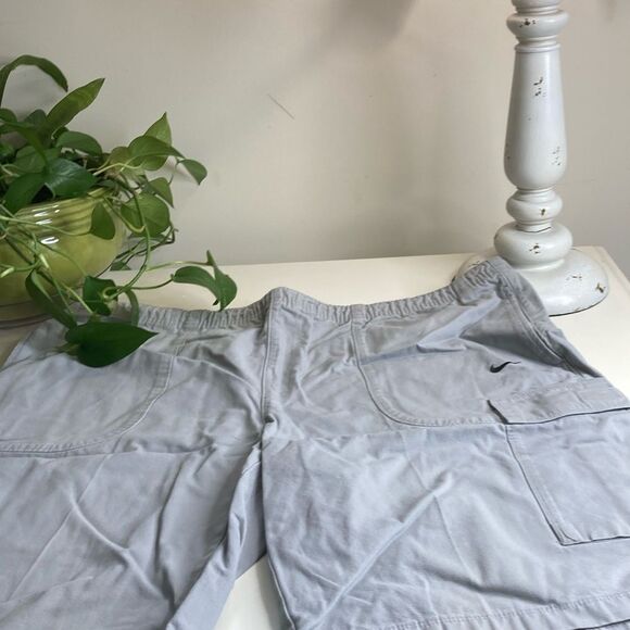 NIKE XL The Drawstring Vintage Cotton Grey Unisex Cargo Shorts - Picture 1 of 13